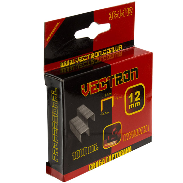 Скобы для ручного степлера Vectron 12 мм тип 53 (А) 1000 шт. 38-1-112