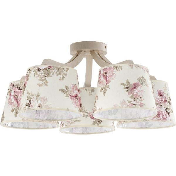 Люстра потолочная TK Lighting PINK 5xE27 белый с рисунком 392 