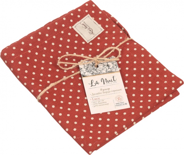 Раннер Lucy Бордо горошек 40x140 см красный La Nuit 