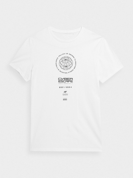 Футболка 4F TSHIRT M0890 4FAW23TTSHM0890-10S р.L білий