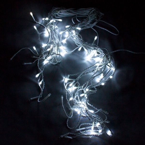 Электрогирлянда-штора внутренняя и внешняя встроенный светодиод (LED) 100 ламп 3м белая 950118