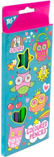 Карандаши цветные Disco owls 12/24 цветов YES