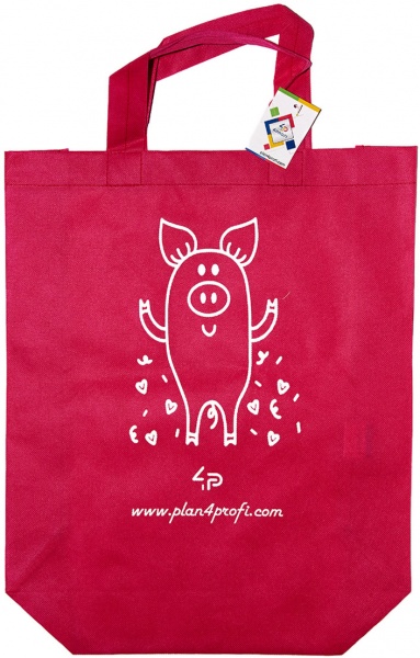 Сумка-шоппер 4PROFI со складным боком 35x45 см с принтом розовый 