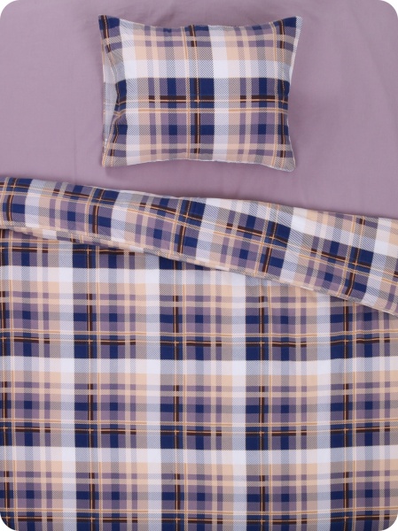 Пододеяльник Клетка синяя (фланель) 160x220 см La Nuit 