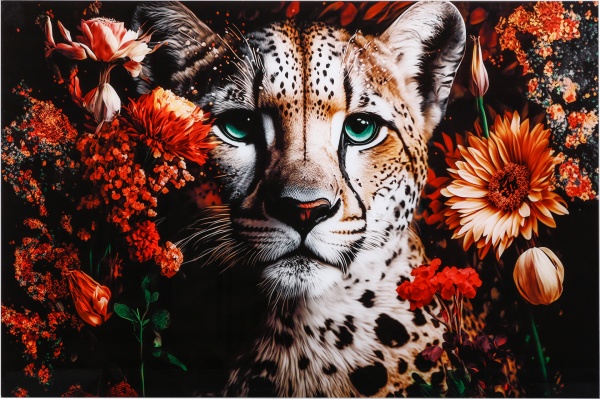 Картина на стекле Лео и цветок 80x120 см Styler GL-12641 