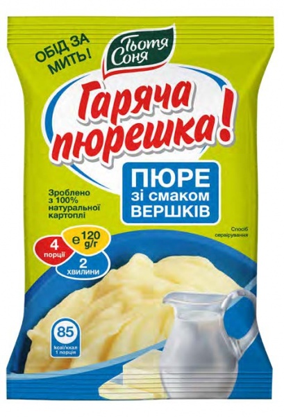 Пюре картопляне Тьотя Соня зі смаком вершків 120г 