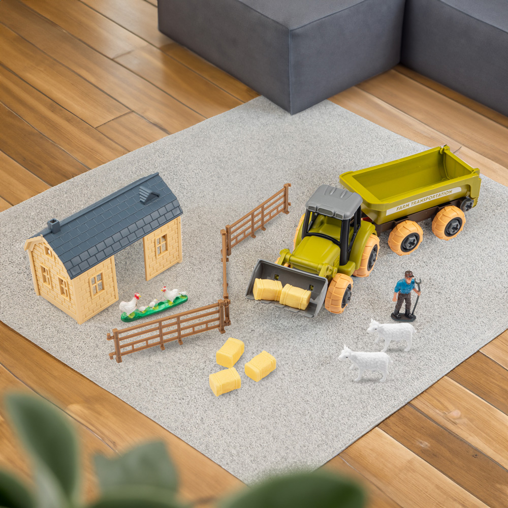 Игровой набор OTAMANKO Веселый хутор (трактор с прицепом и ферма с овцами и курами) 532.01.60
