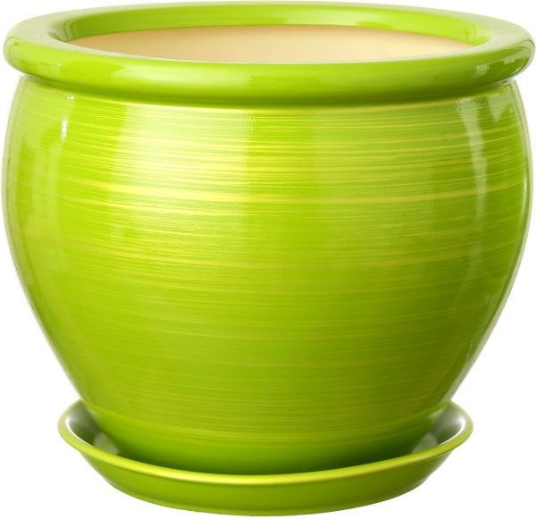 Горщик керамічний Оріана-Запоріжкераміка В'єтнам №3 глянець круглий 5л салатовий (011-3-122) 
