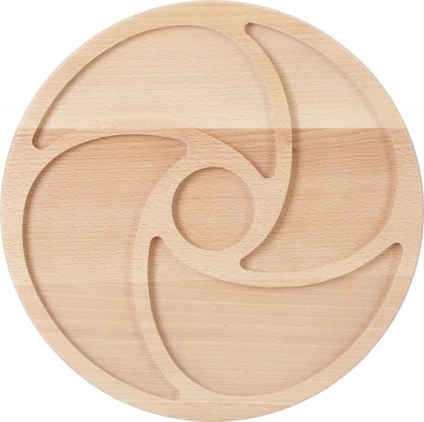 Таця Менажниця кругла 35 см DM-6, дерево WoodSteel 