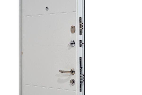 Двері вхідні Міністерство дверей КС-202+ (квартира) грифель горизонт / пломбір горизонт 2050x960мм ліві