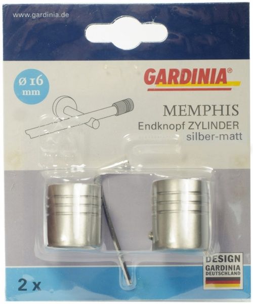 Наконечник Zylinder Gardinia Memphis наборной d16 мм серебряный 