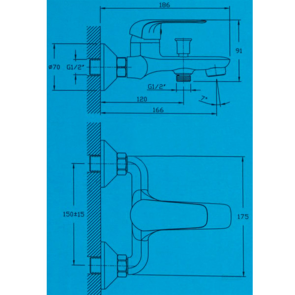 Смеситель для ванны Water House Smart HB6402102C
