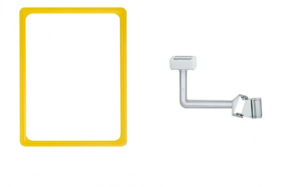 Комплект магнітний стопер PR-PLA 983 для рамки + плакатна рамка жовта А5 