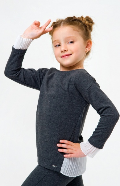 Свитшот для девочки Smil 116442 р.152 серый меланж 