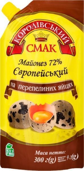 Майонез Європейський на перепелиних яйцях 72% 300г