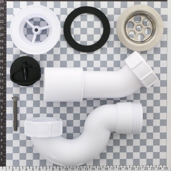 Сифон для піддона McAlpine d50мм, нерж решітка 70мм, з гумовою пробкою, випуск 40/50, HC25-POL