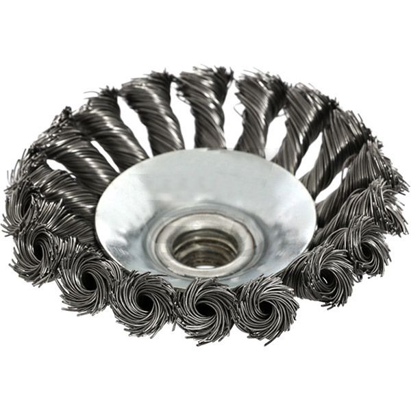 Щетка конусная 115 мм М14 Compass плетеная проволока