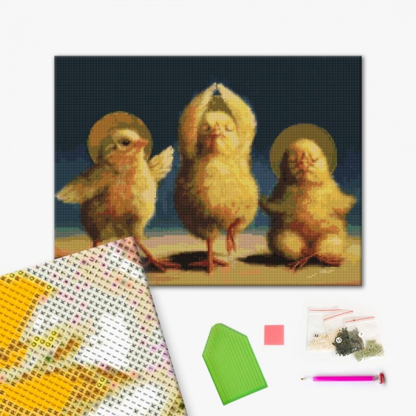 Алмазная мозаика Духовные цыплята ©Lucia Heffernan 40х50 см Brushme 