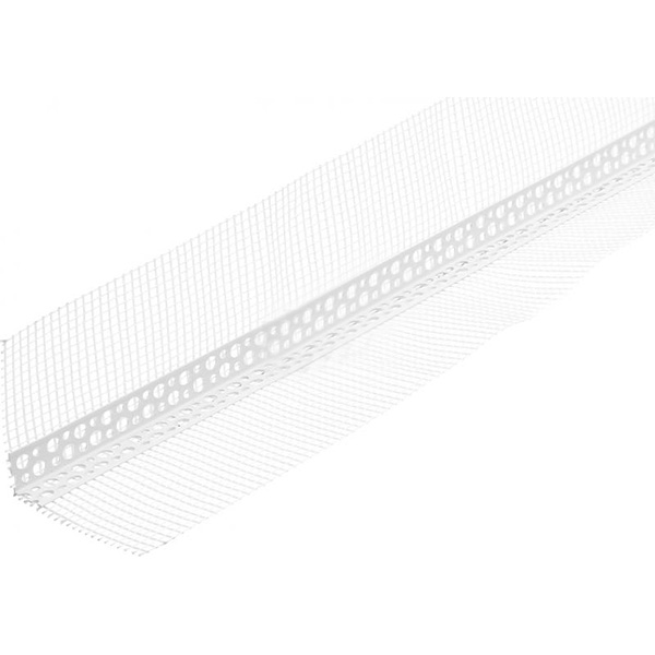 Уголок ПВХ перфорированный с сеткой Евро 2,5 м 10x10 см