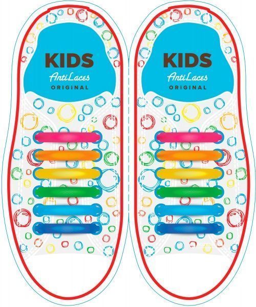 Шнурки силиконовые AntiLaces Classic KRBW38 мульти 