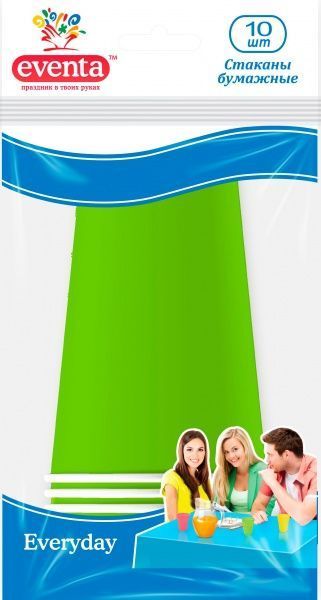 Стакан паперовий Eventa колір в асортименті 250 мл 10 шт.