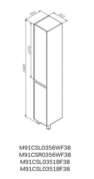 Пенал для ванной комнаты AM.PM M91CSR0356WF38 GEM S 35 см белый глянец/дерево