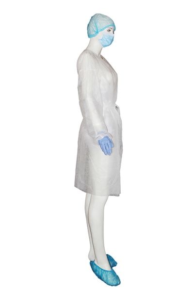 Халат из спанбонда на поясе 25 г/кв. м р. XXL рост универсальный белый