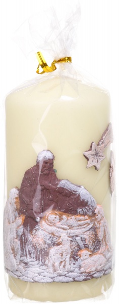 Свічка декоративна циліндр 70х130 мм Різдво №1 Pako-If