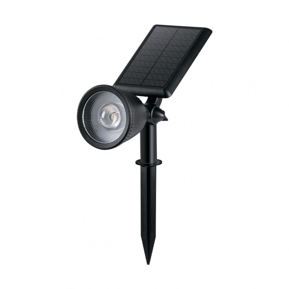 Світильник на сонячній батареї Eurolamp 2 Вт IP54 чорний LED-2W/6500K(S4)