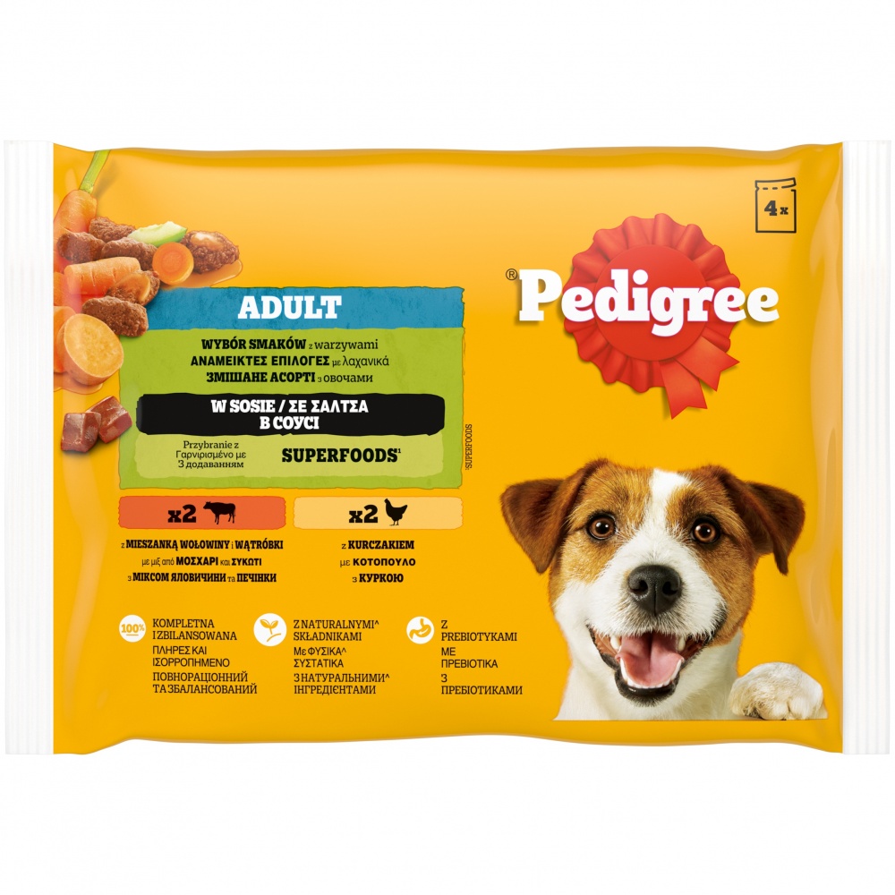 Корм вологий Pedigree мікс смаків 4х100 г 400 г