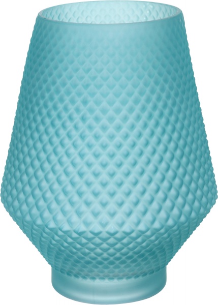 Ваза стеклянная Matt 25 см голубая 