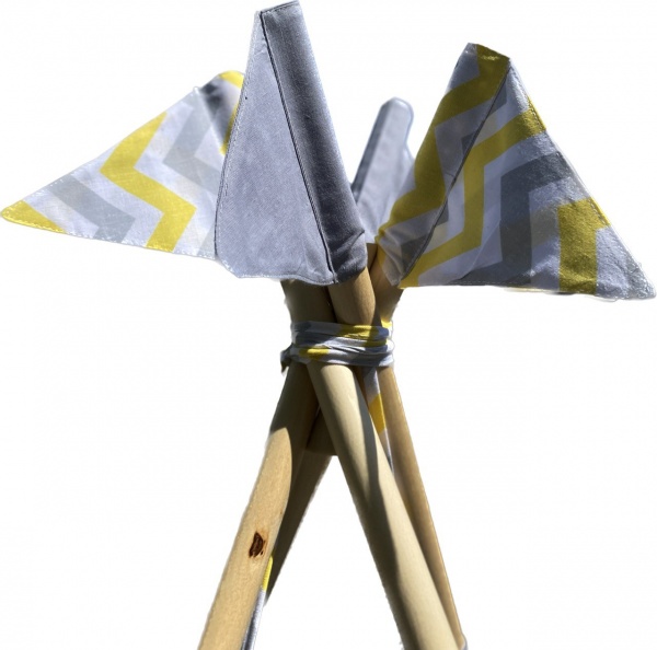 Игровой домик Zбирайко Вигвам 130х130х200 см серо-желтые зигзаги