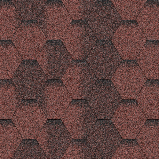 Битумная черепица гибкая Aquaizol Мозаика красная