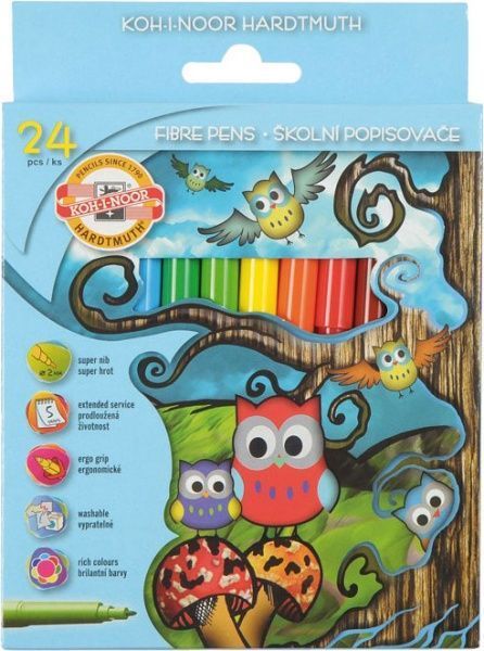 Набор фломастеров Совята 24 цвета 1012СВ Koh-i-Noor