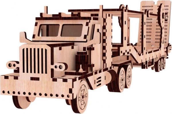 Деревянный 3D-конструктор Зірка Peterbilt + автовоз