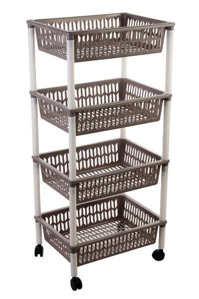 Етажерка Heidrun 4-ярусна 400x300x890 мм Баскетс 890x400x300 мм сірий (1564_сірий) 