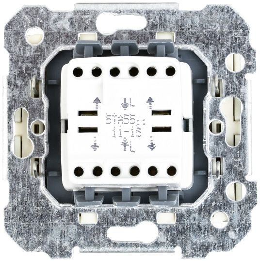 Выключатель проходной двухклавишный Siemens Iris без подсветки 16 А 250В IP20 алюминий меркурий 18510 MA