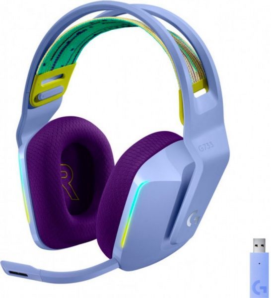 Навушники Logitech purple (981-000890) Lightspeed Wireless RGB Gaming Headset G733 