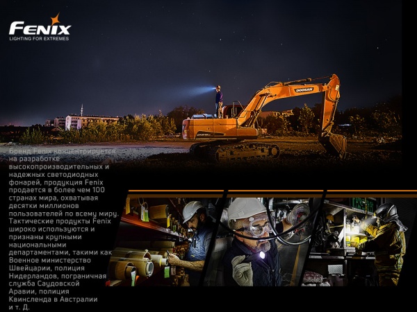 Фонарик Fenix ручной C6V3.0 1500лм черный