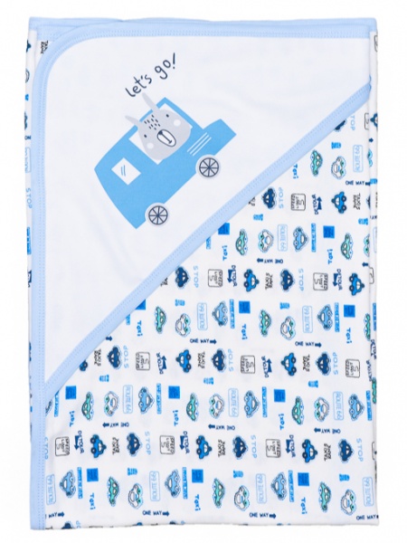 Полотенце-уголок Bambinelli Машинки белый 