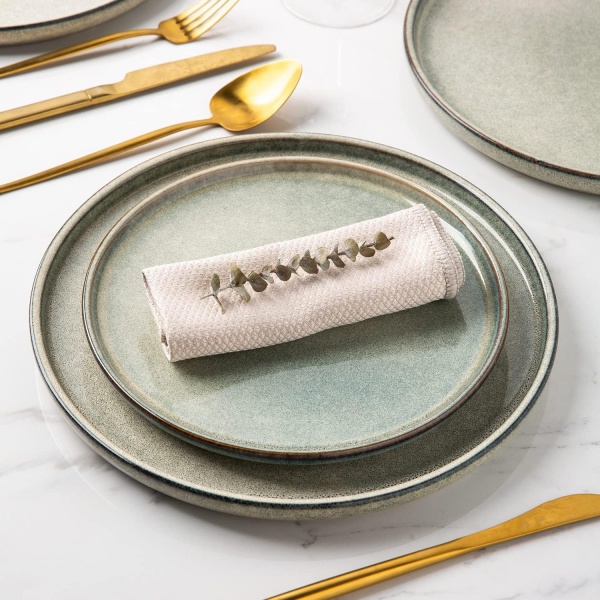 Тарілка обідня Glaze Encient 21,5 см 2 сорт Bella Vita