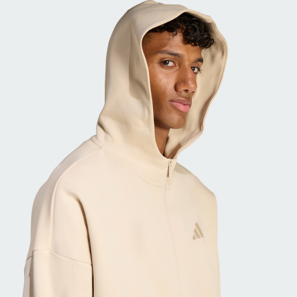 Джемпер Adidas M FI SL FZ CRLI KD7665 р.S бежевый