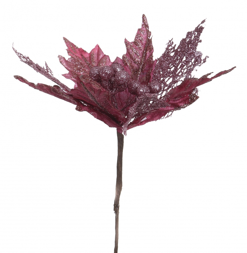 Квітка декоративна пуансетія зірчаста 27 см колір в асортименті EPI-ELY16-321