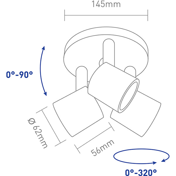 Світильник світлодіодний Global GSL-02C 4100K 3x12 Вт білий 