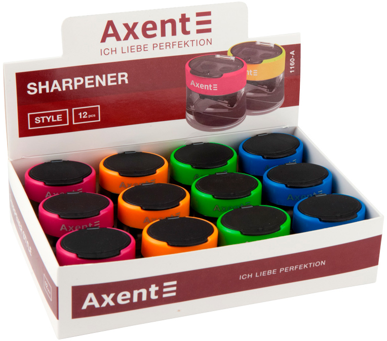 Чинка з контейнером Style 1160-A асорті кольорів Axent