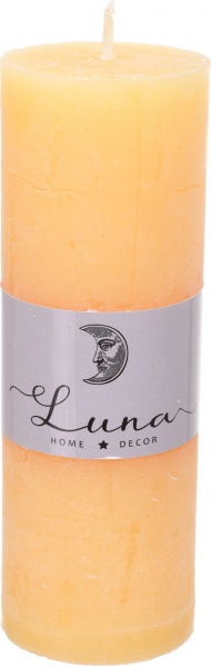 Свеча Рустик цилиндр желтый C5516-121 Luna