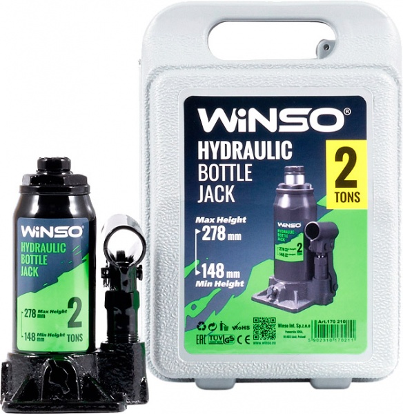 Домкрат гидравлический WINSO телескопический 170210 2 т