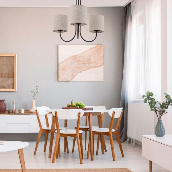 Люстра потолочная TK Lighting Torens 3PL-4631 3x15 Вт E27 черный/серый 