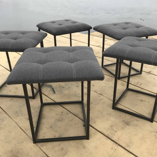 Пуф-трансформер 5 в 1 з рогожки сірий 