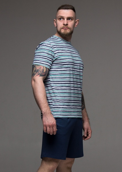 Пижама мужская Roksana 1211/16108 р. 46 синий с серым